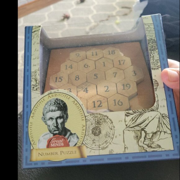 Other - Aristotle's Number - Wooden Puzzle Math Brain Teaser Each Row Adds Up To 38